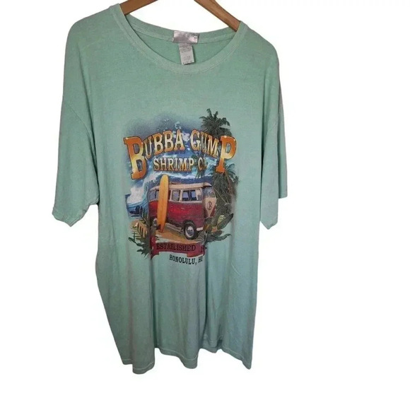 Vintage Bubba Gump Shrimp Co Forest Gump Hawaiin Men's Blue T-Shirt Size XL - Picture 3 of 10